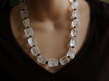 Chunky Hammered Crystal Quartz Necklace, 6 of 6