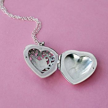 Sterling Silver Vintage Heart Locket Necklace, 8 of 11