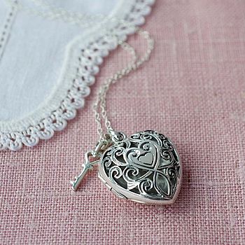 Sterling Silver Vintage Heart Locket Necklace, 3 of 11