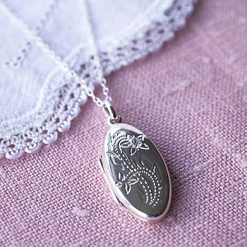 Sterling Silver Oval Locket Necklace, 6 of 8