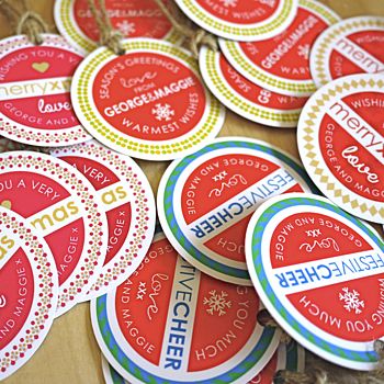 Pack Of 12 Personalised Christmas Tags, 6 of 6