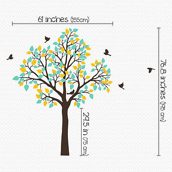 Single Tree With Birds Flying Wall Sticker, 2 of 3