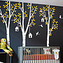 Three Trees With Birds And Birdhouse Sticker, thumbnail 1 of 3
