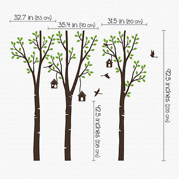 Three Trees With Birds And Birdhouse Sticker, 2 of 3
