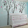 Three Trees With Birds And Birdhouses Decal, thumbnail 1 of 3