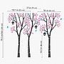 Three Trees With Birds And Birdhouses Decal, thumbnail 2 of 3
