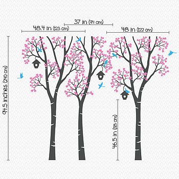 Three Trees With Birds And Birdhouses Decal, 2 of 3