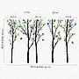 Five Trees With Birds Wall Sticker, thumbnail 2 of 3