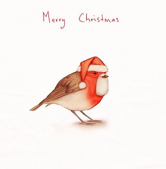 'Father Christmas' Robin Christmas Card, 2 of 2