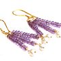 Amethyst And Pearl Earrings In Gold, thumbnail 1 of 7