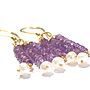 Amethyst And Pearl Earrings In Gold, thumbnail 2 of 7