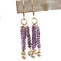 Amethyst And Pearl Earrings In Gold, thumbnail 7 of 7