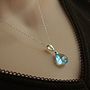 Bridal Blue Topaz Silver Necklace, thumbnail 2 of 6