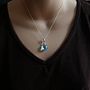 Bridal Blue Topaz Silver Necklace, thumbnail 5 of 6