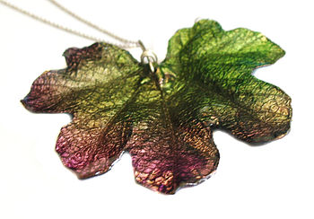 Real Resin Coated Maple Leaf Necklace, 2 of 3