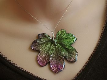 Real Resin Coated Maple Leaf Necklace, 3 of 3