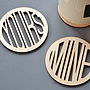 'Mine' And 'Yours' Set Of Wooden Coasters, thumbnail 2 of 5
