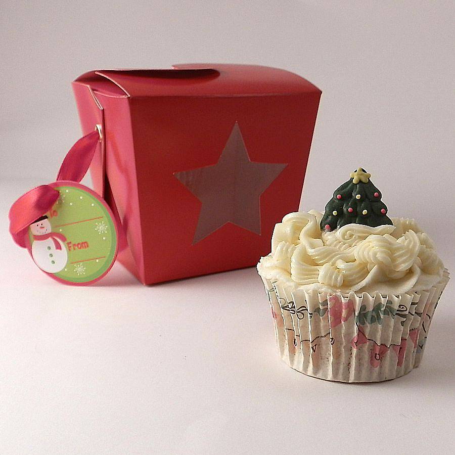 Christmas Single Cupcake Boxes: Pack Of Four By Bunting & Barrow