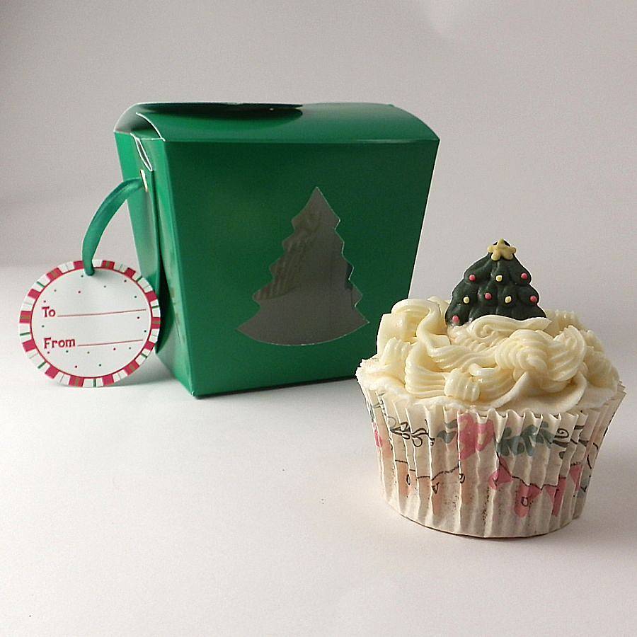 Christmas Single Cupcake Boxes: Pack Of Four By Bunting & Barrow