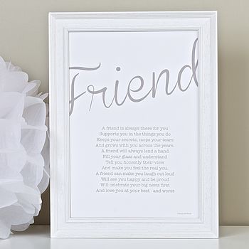 Friend Personalised Print With Friendship Poem, 4 of 7