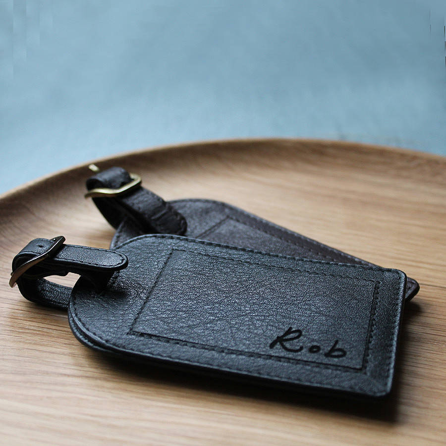 Bags & Purses Luggage & Travel Luggage Tags Custom Initials Personalised Cream  Mock Croc Leather Luggage Tag Leather Gift 