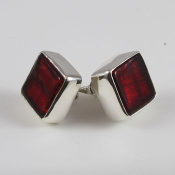 Murano Glass Square Silver Stud Earrings, 12 of 12