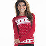 Womens Festive Christmas Ski Long Sleeve Tshirt, thumbnail 2 of 8