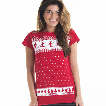 Womens Festive Christmas Ski Tshirt, 2 of 8