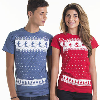 Mens Festive Christmas Ski Tshirt, 3 of 7