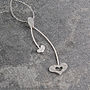 Swinging Heart Sterling Silver Drop Earrings, thumbnail 8 of 9
