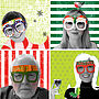 Christmas Card Pack Of Four Fun Glasses, thumbnail 3 of 5