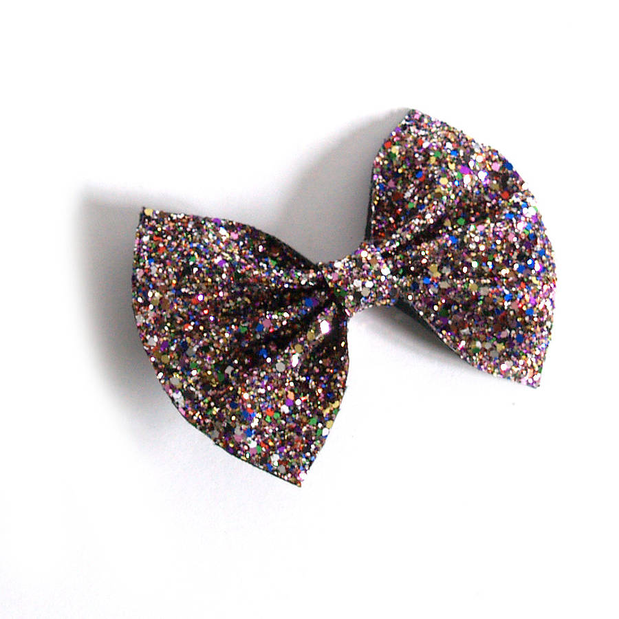 Medium Glitter Hair Bow In 30 Colours By Crown and Glory ...