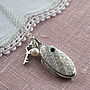 Sterling Silver Oval Locket Necklace With Garnet, thumbnail 7 of 10