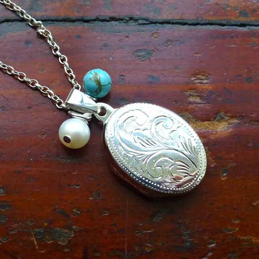 silver locket necklace by lime tree design | notonthehighstreet.com