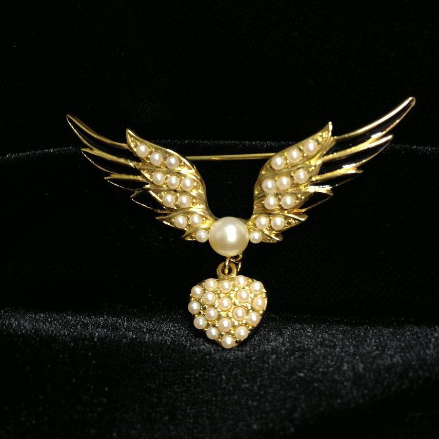 Vintage Angel Wing Brooch By Iamia