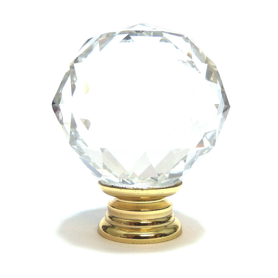 clear faceted crystal glass cupboard door knob by pushka home