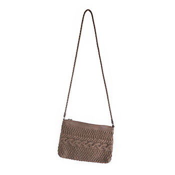 Sunda Leather Shoulder Bag With Knit Design By AURA QUE ...
