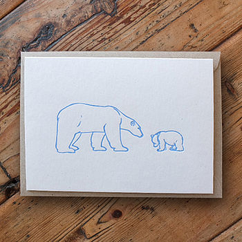 Polar Bear And Cub Letterpress Card, 3 of 3