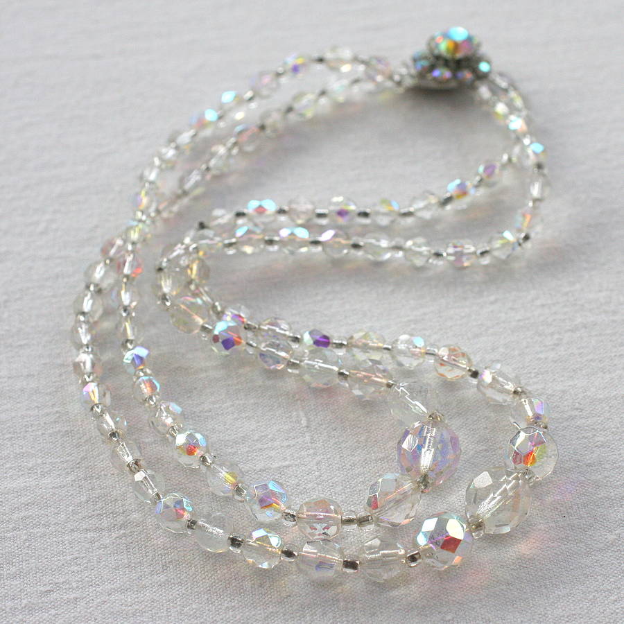 1950s aurora borealis crystal necklace by magpie living ...