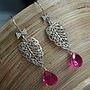 Pink Topaz And Silver Dangle Earrings, thumbnail 4 of 4