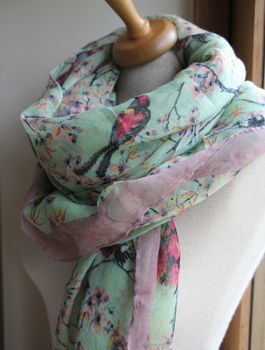 Personalised Or Monogrammed Faded Bird Print Scarf, 10 of 12
