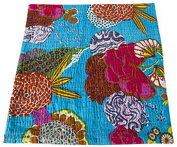 Set Of Two Tropical Kantha Cushion Covers, 4 of 8