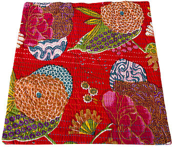 Set Of Two Tropical Kantha Cushion Covers, 6 of 8