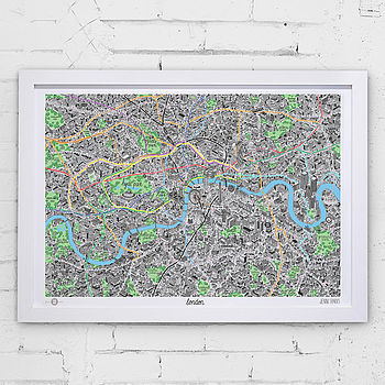Hand Drawn Map Of London Print, 10 of 12