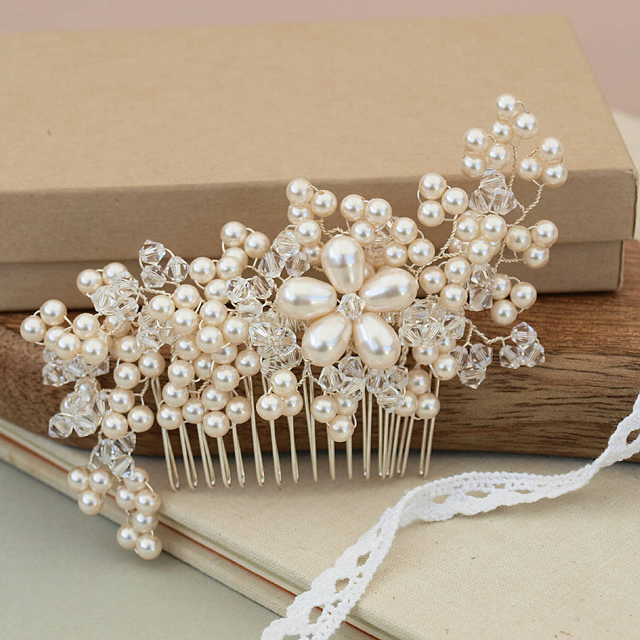 Maya Vintage Pearl Bridal Hair Comb By Jewellery Made By Me 0027