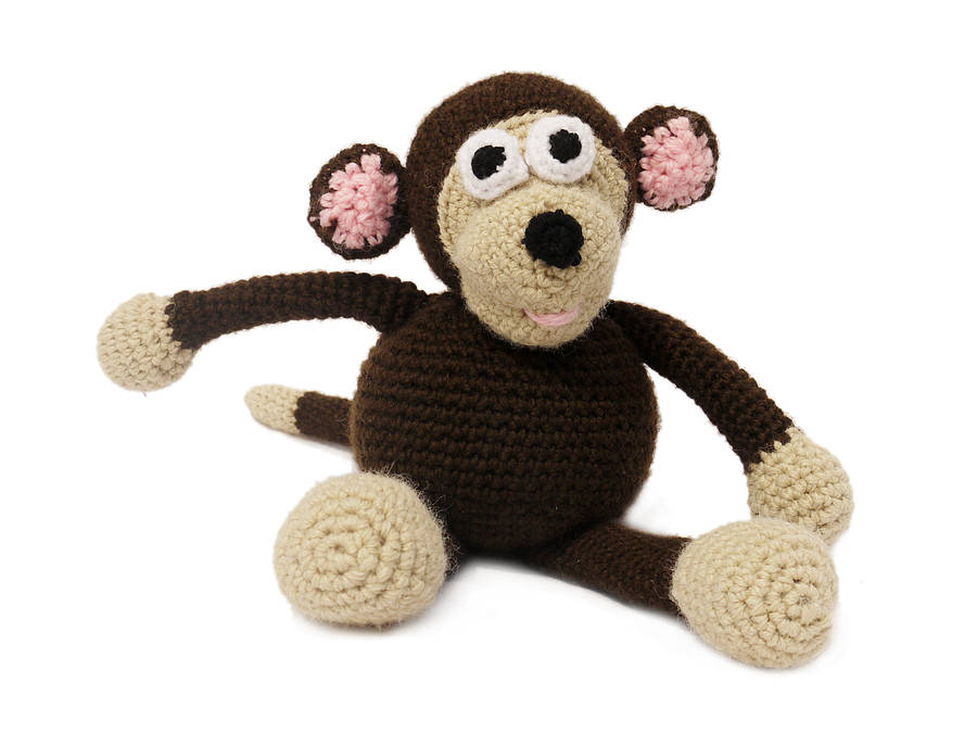 knitted monkey toy