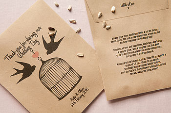 10 Love Birds Personalised Seed Packet Favours, 4 of 6
