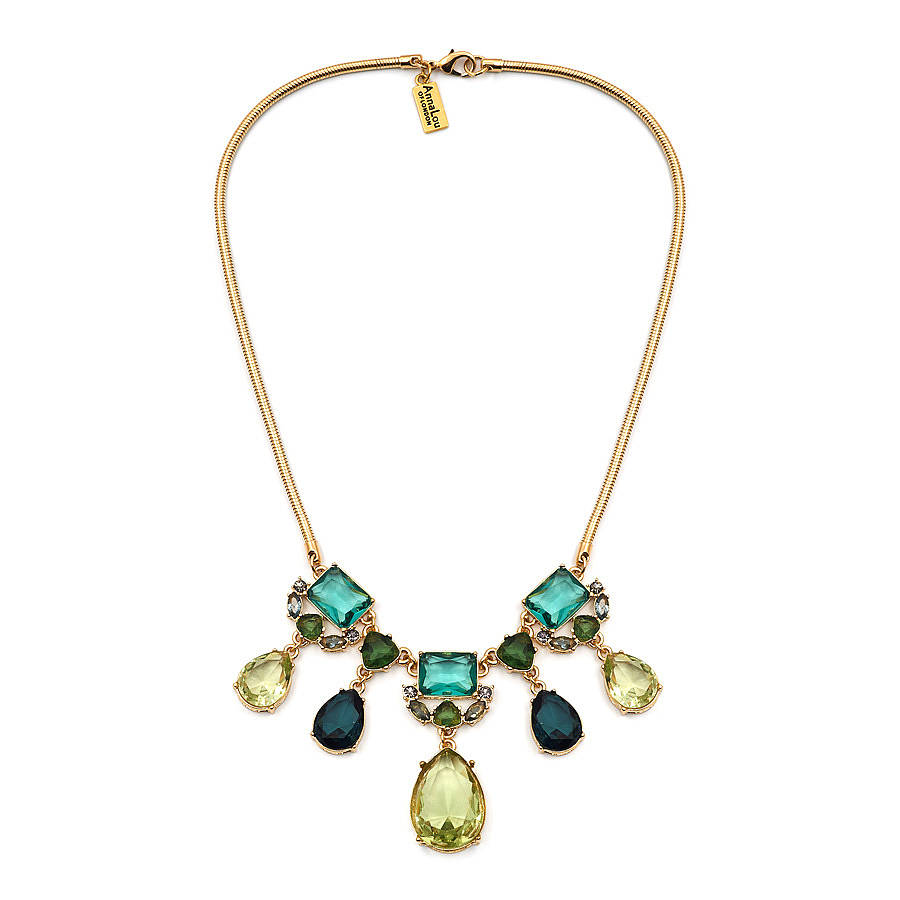 emerald green statement necklace by anna lou of london ...