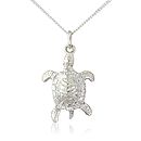 Sea Turtle Pendant/Necklace By Argent Of London | notonthehighstreet.com