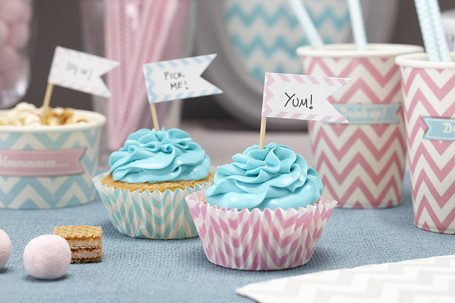 pastel pink and blue cupcake cases by ginger ray